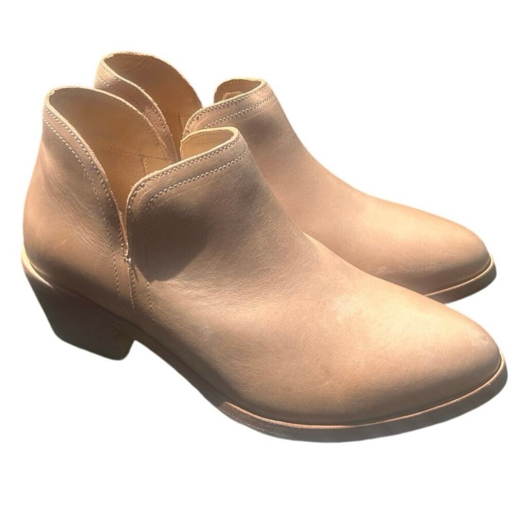 Nisolo Mia Ankle Bootie Almond Leather Western Boots Womens Size 10